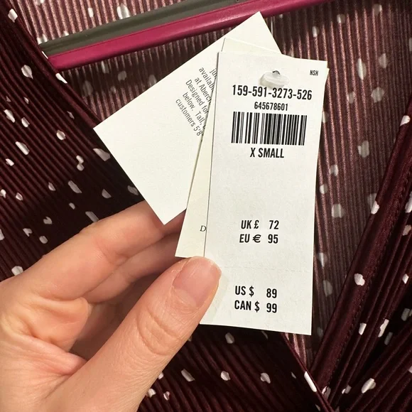 Abercrombie Satin Plisse A-Line Pleated Wrap Mini Dress - Picture 5 of 5